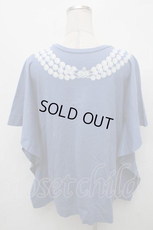 画像2: ヴィヴィアンウエストウッド 中古 / ネックレスプリントTシャツ  ブルー  S-26-03-08-034-to-AS-ZS (2)