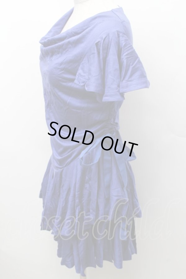 画像3: ヴィヴィアンウエストウッド 中古 / オーブ刺繍アシメワンピース 2 ブルー  S-26-03-08-035-op-HR-ZS (3)