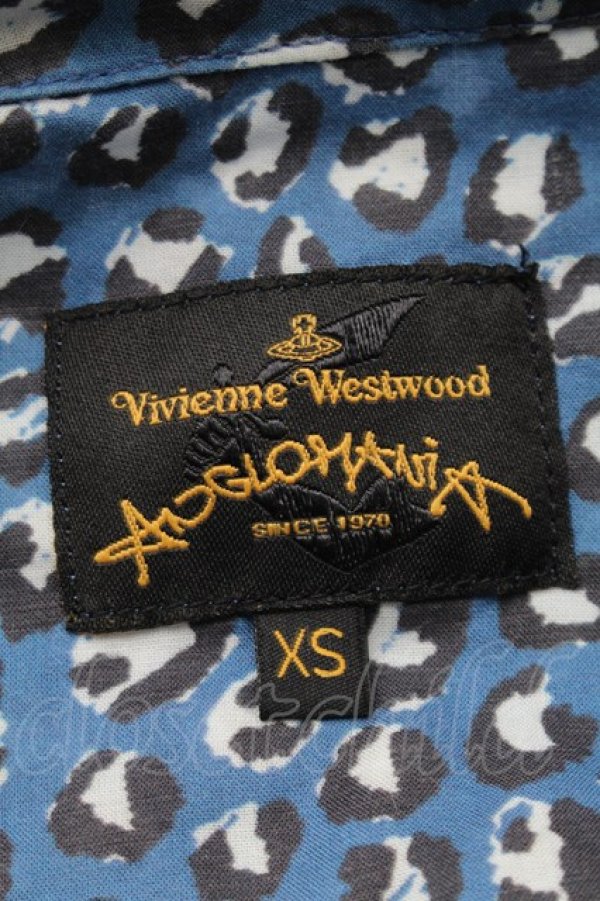 画像5: ANGLOMANIA 中古 / レオパードブラウス XS 青  S-26-03-08-036-bl-AS-ZS (5)