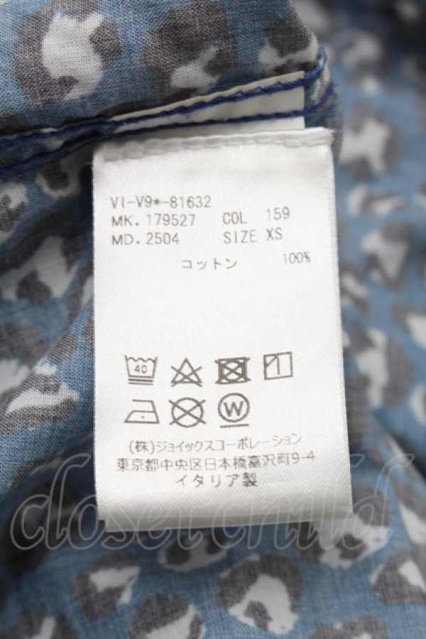 画像6: ANGLOMANIA 中古 / レオパードブラウス XS 青  S-26-03-08-036-bl-AS-ZS (6)