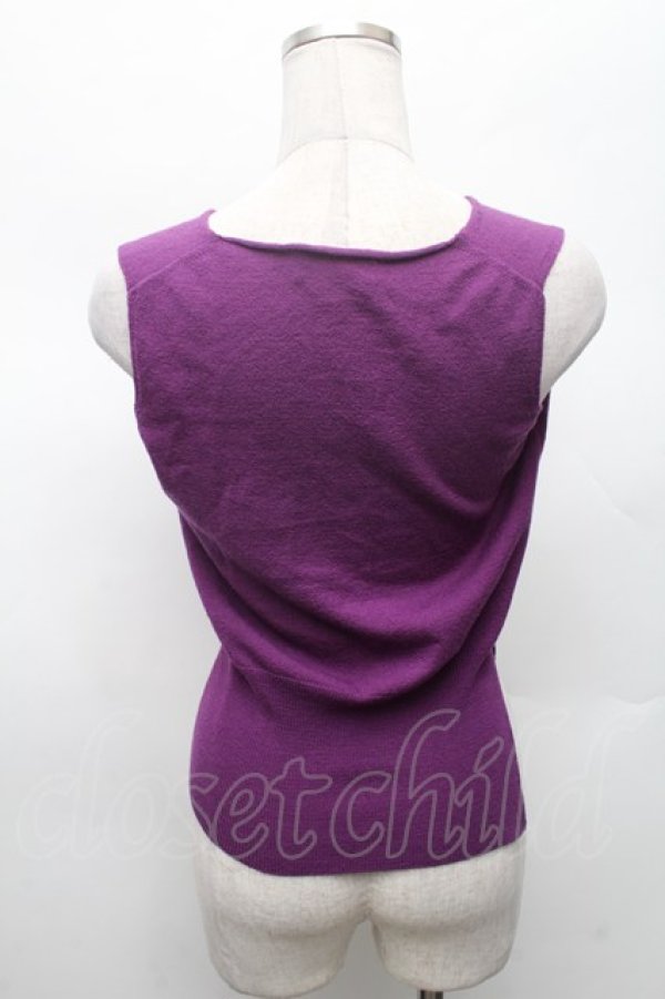 画像2: ヴィヴィアンウエストウッド 中古 / カラーオーブ刺繍ノースリーブニット M パープル  S-26-03-08-001-to-HR-ZS (2)