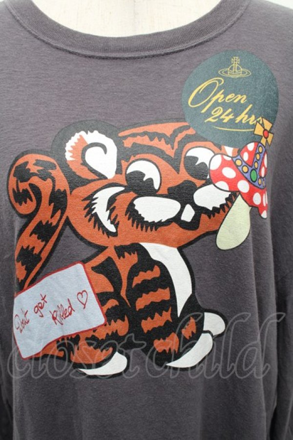 画像3: ヴィヴィアンウエストウッド 中古 / TS/タイガープリントTシャツ 00 グレー  S-26-03-08-039-ts-AS-ZS (3)