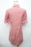 画像2: ヴィヴィアンウエストウッド 中古 / ギンガムチェックシャツワンピース 2 赤ｘ白  S-26-03-08-042-op-AS-ZS (2)