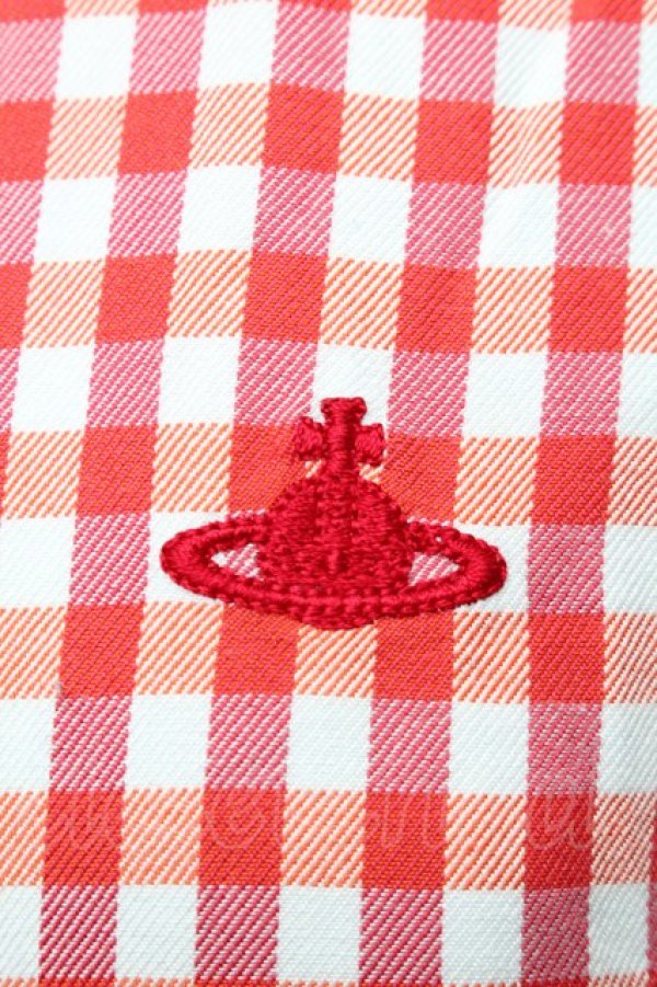 画像4: ヴィヴィアンウエストウッド 中古 / ギンガムチェックシャツワンピース 2 赤ｘ白  S-26-03-08-042-op-AS-ZS (4)