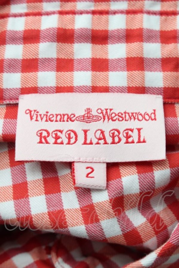 画像5: ヴィヴィアンウエストウッド 中古 / ギンガムチェックシャツワンピース 2 赤ｘ白  S-26-03-08-042-op-AS-ZS (5)
