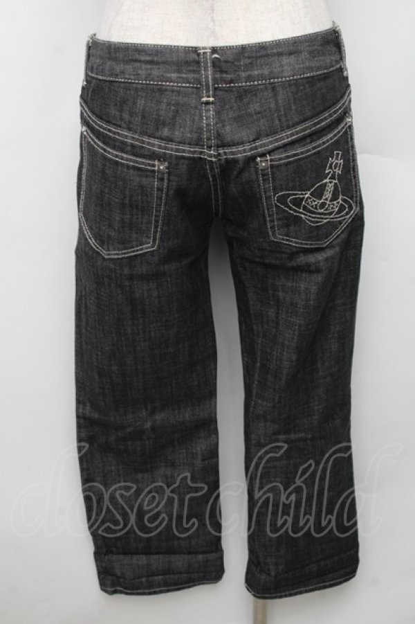 画像2: ANGLOMANIA 中古 / オーブ刺繍デニムパンツ 1 ブラックデニム  S-26-03-08-046-pa-AS-ZS (2)