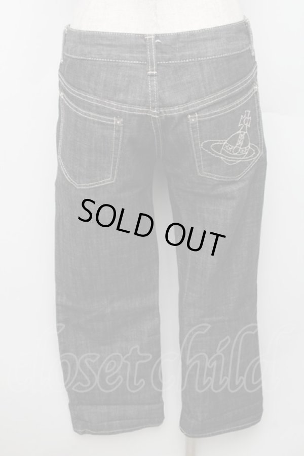 画像2: ANGLOMANIA 中古 / オーブ刺繍デニムパンツ 1 ブラックデニム  S-26-03-08-046-pa-AS-ZS (2)