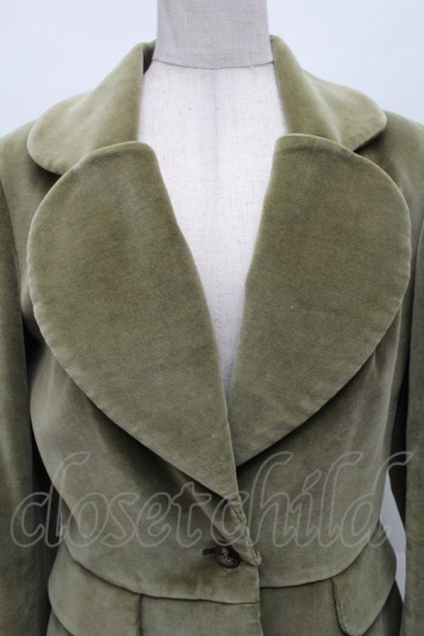 画像3: ヴィヴィアンウエストウッド 中古 / 別珍ラブジャケット 3 カーキ  S-26-03-08-048-jc-AS-ZS (3)