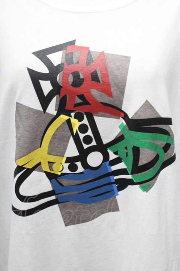 画像3: ヴィヴィアンウエストウッド MAN 中古 / RIPPED PAPER ORBリラックスTシャツ 48 白  S-26-03-08-007-ts-AS-ZS (3)