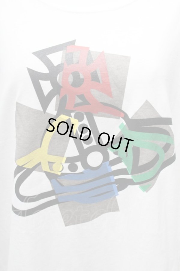 画像3: ヴィヴィアンウエストウッド MAN 中古 / RIPPED PAPER ORBリラックスTシャツ 48 白  S-26-03-08-007-ts-AS-ZS (3)