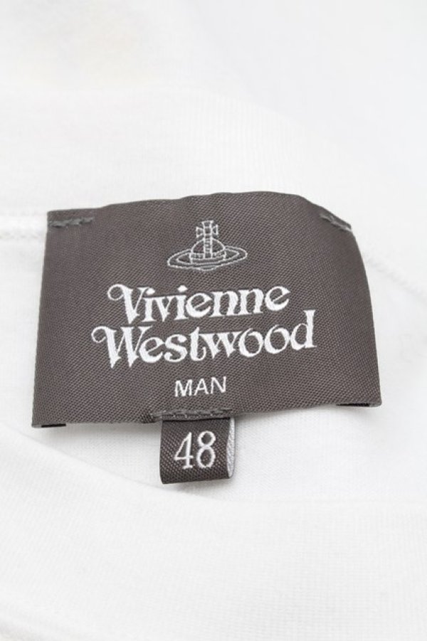 画像6: ヴィヴィアンウエストウッド MAN 中古 / RIPPED PAPER ORBリラックスTシャツ 48 白  S-26-03-08-007-ts-AS-ZS (6)