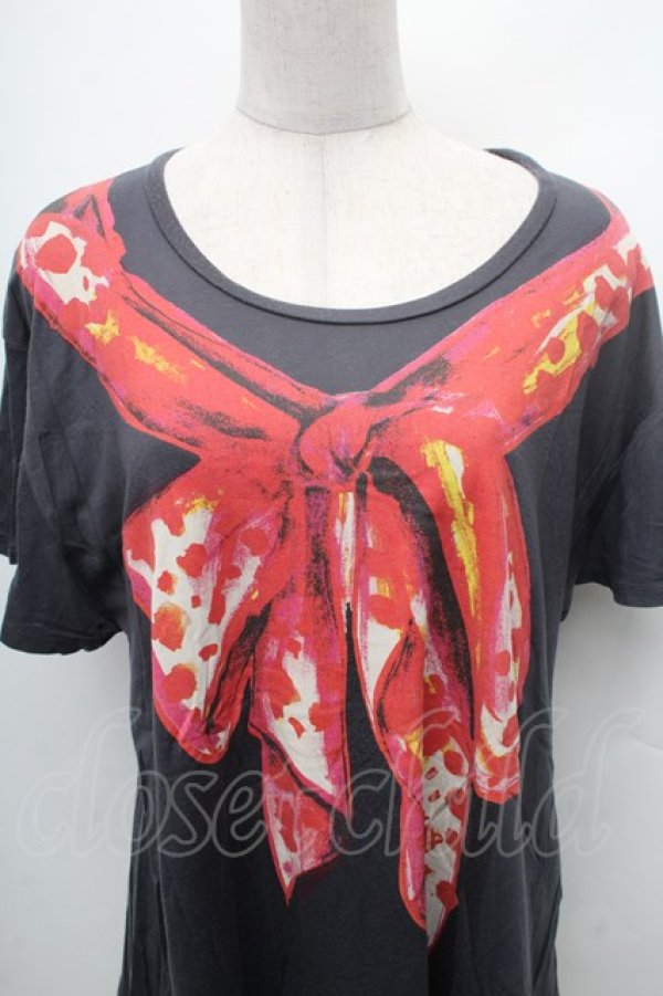 画像3: ヴィヴィアンウエストウッド 中古 / AラインワイドリボンTシャツ 2 グレー  S-26-03-08-012-op-HR-ZS (3)