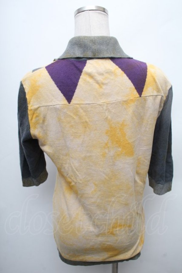 画像2: ANGLOMANIA 中古 / アーガイルニット 38 カーキｘ紫  S-26-03-08-015-to-AS-ZS (2)