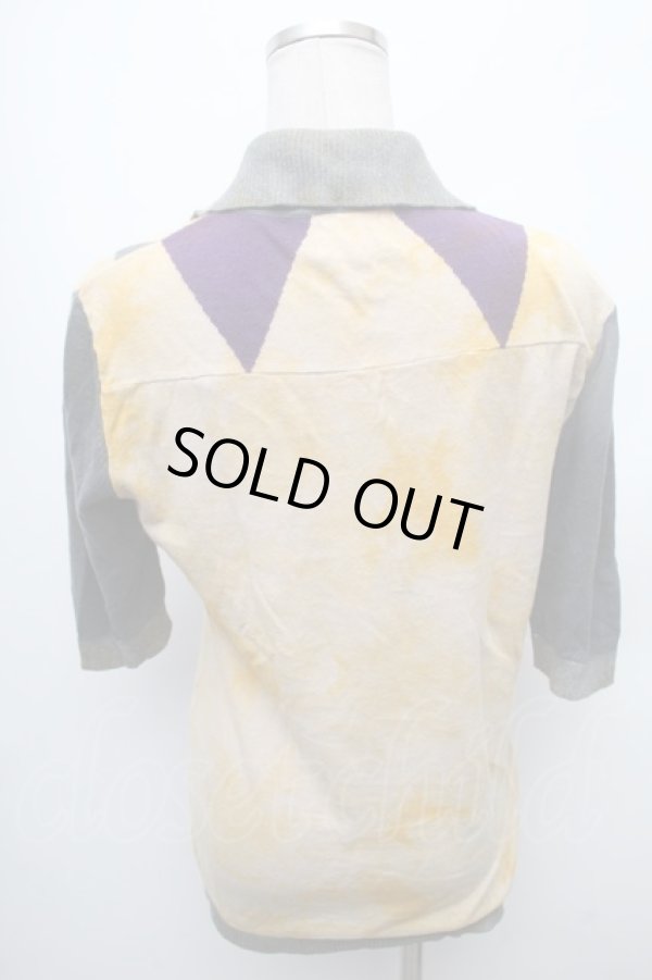 画像2: ANGLOMANIA 中古 / アーガイルニット 38 カーキｘ紫  S-26-03-08-015-to-AS-ZS (2)