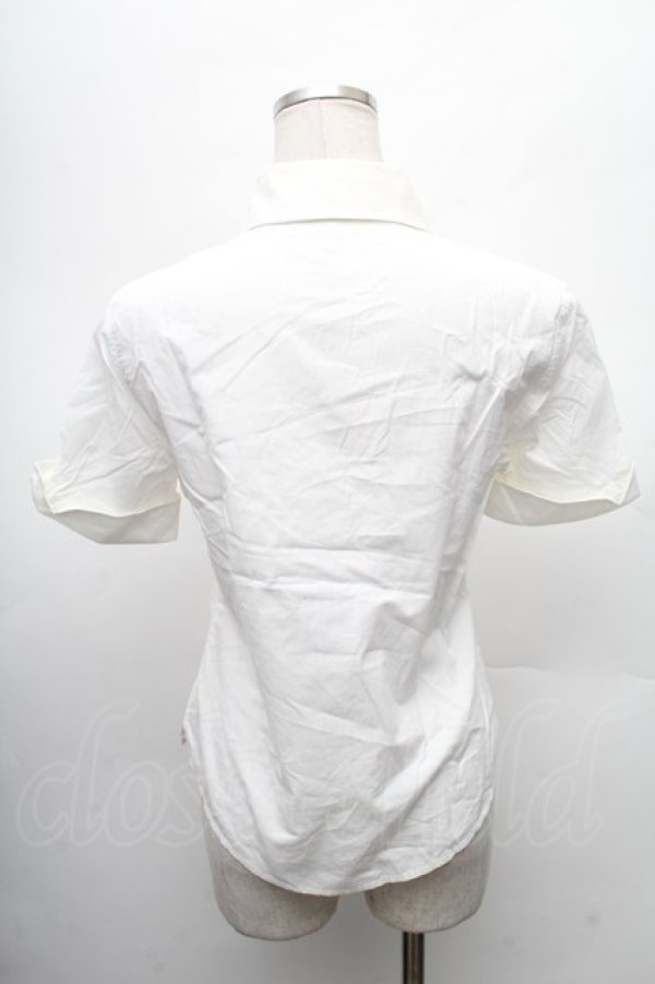 画像2: ヴィヴィアンウエストウッド 中古 / オーブ刺繍高襟ブラウス  I 白  S-26-03-08-002-bl-AS-ZS (2)