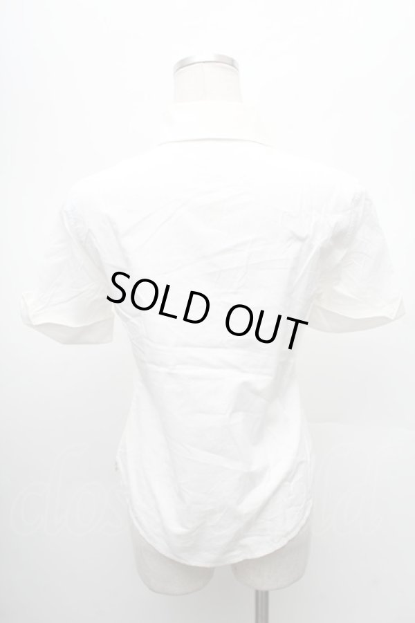 画像2: ヴィヴィアンウエストウッド 中古 / オーブ刺繍高襟ブラウス  I 白  S-26-03-08-002-bl-AS-ZS (2)