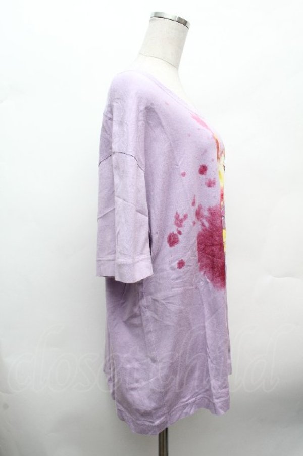 画像3: ヴィヴィアンウエストウッド MAN 中古 / KITTY WITH WINE STAINS ビッグロングTシャツ 48 ラベンダー  S-26-03-15-026-ts-AS-ZS (3)