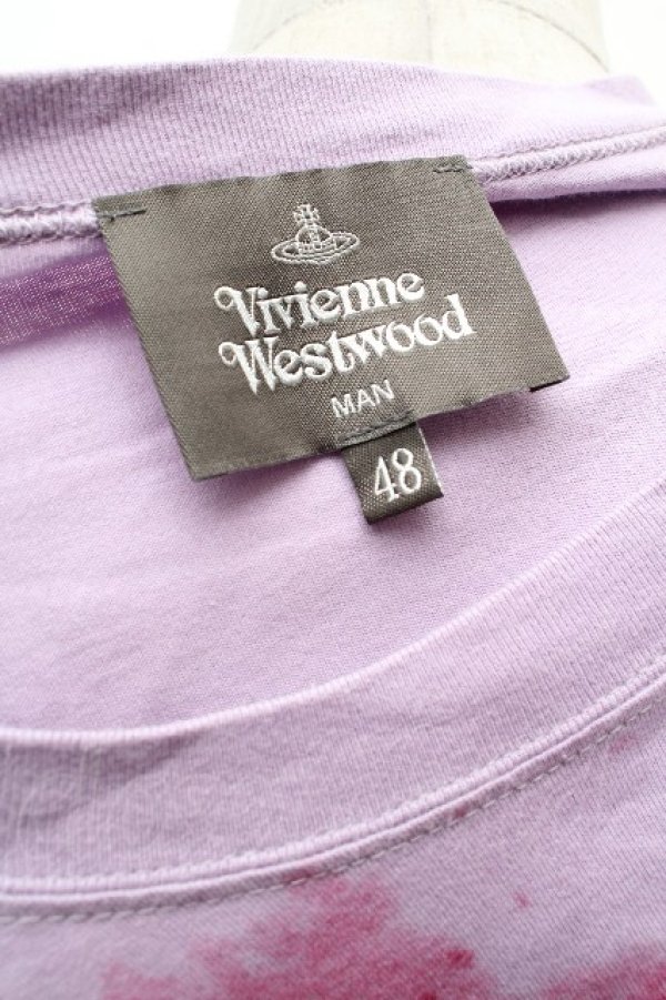 画像5: ヴィヴィアンウエストウッド MAN 中古 / KITTY WITH WINE STAINS ビッグロングTシャツ 48 ラベンダー  S-26-03-15-026-ts-AS-ZS (5)