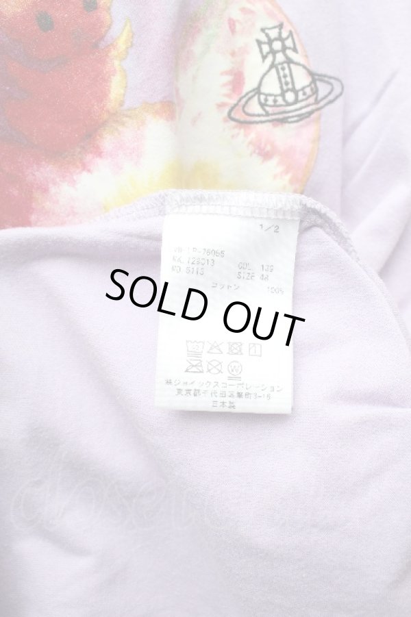 画像6: ヴィヴィアンウエストウッド MAN 中古 / KITTY WITH WINE STAINS ビッグロングTシャツ 48 ラベンダー  S-26-03-15-026-ts-AS-ZS (6)
