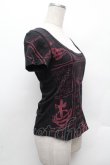 画像2: ヴィヴィアンウエストウッド 中古 / 総柄カットソー 2 黒ｘ赤  S-26-03-15-029-to-AS-ZS (2)