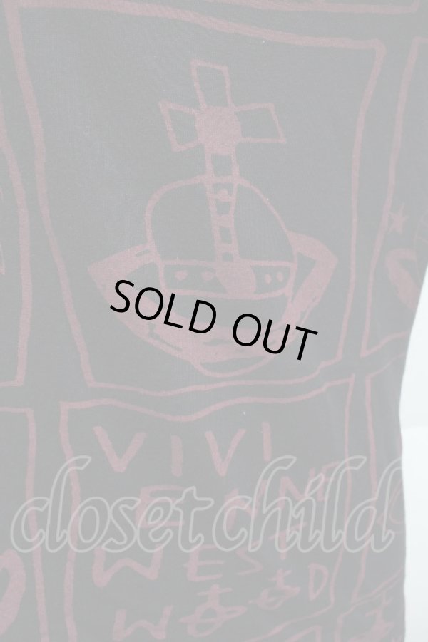 画像4: ヴィヴィアンウエストウッド 中古 / 総柄カットソー 2 黒ｘ赤  S-26-03-15-029-to-AS-ZS (4)