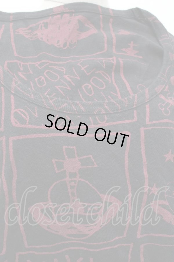 画像5: ヴィヴィアンウエストウッド 中古 / 総柄カットソー 2 黒ｘ赤  S-26-03-15-029-to-AS-ZS (5)