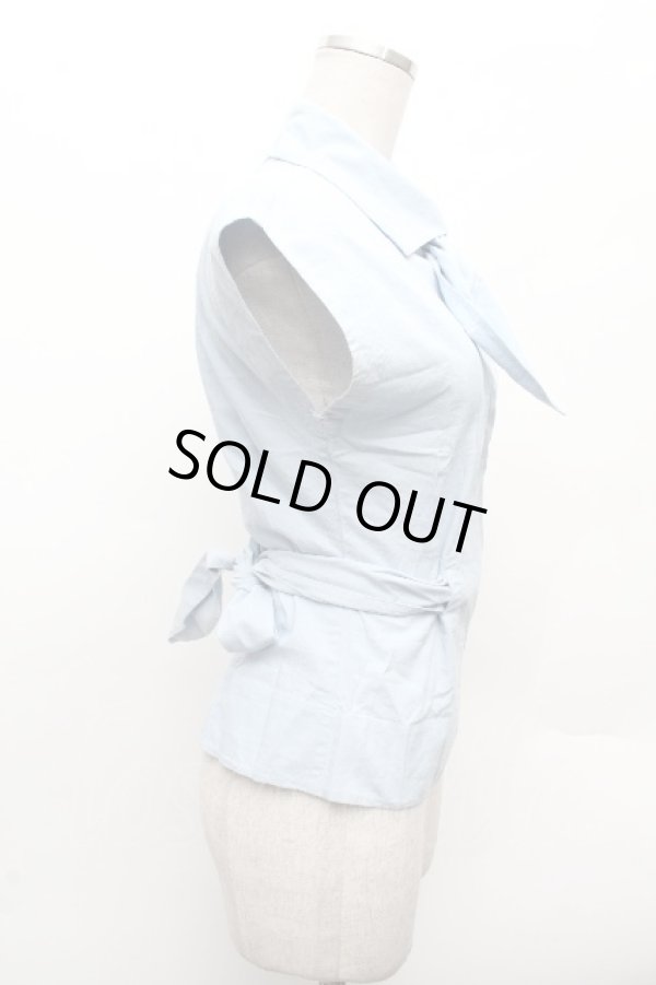 画像2: ヴィヴィアンウエストウッド 中古 / ノースリーブブラウス  II サックス  S-26-03-15-030-to-AS-ZS (2)