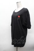 画像2: ヴィヴィアンウエストウッド MAN 中古 / オーブ＆アシメハート刺繍Tシャツ 48 黒  S-26-03-15-031-ts-HR-ZS (2)