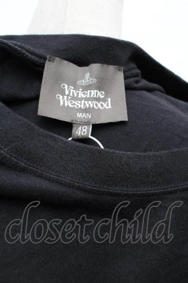 画像5: ヴィヴィアンウエストウッド MAN 中古 / オーブ＆アシメハート刺繍Tシャツ 48 黒  S-26-03-15-031-ts-HR-ZS (5)