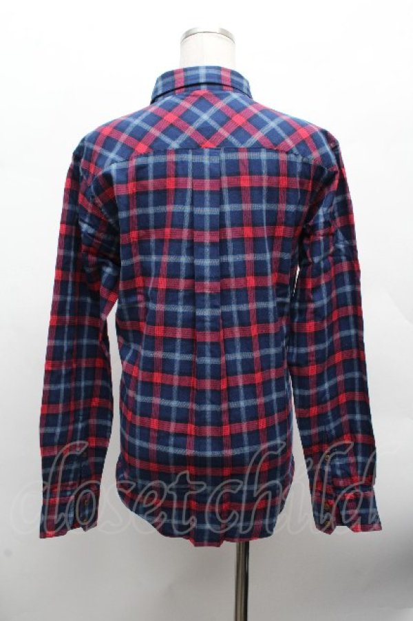 画像3: ヴィヴィアンウエストウッド MAN 中古 / チェックコットンシャツ 44 紺  S-26-03-15-032-bl-AS-ZS (3)