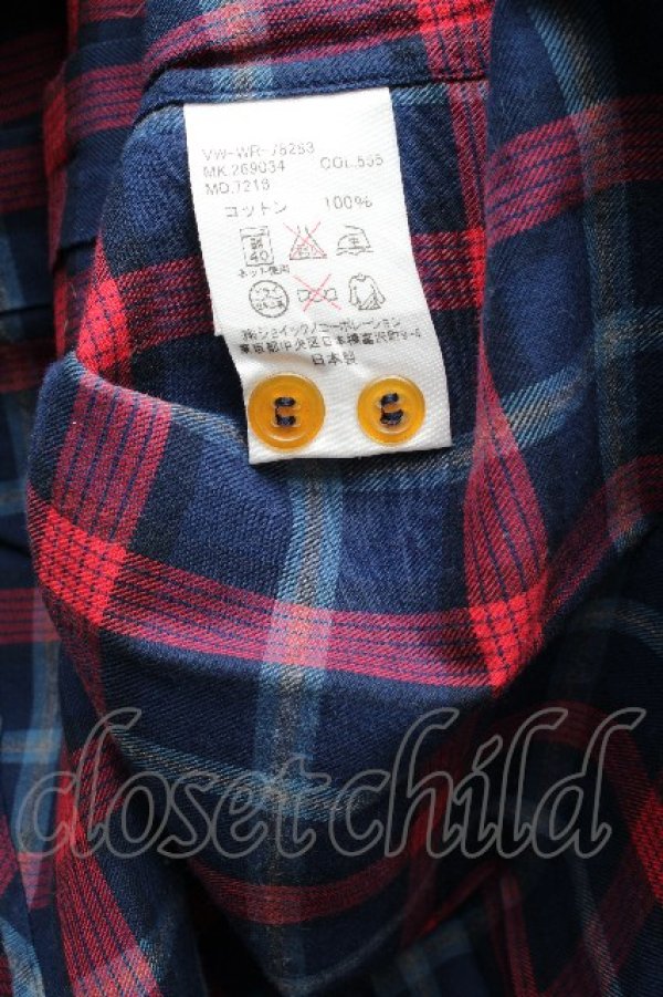 画像6: ヴィヴィアンウエストウッド MAN 中古 / チェックコットンシャツ 44 紺  S-26-03-15-032-bl-AS-ZS (6)