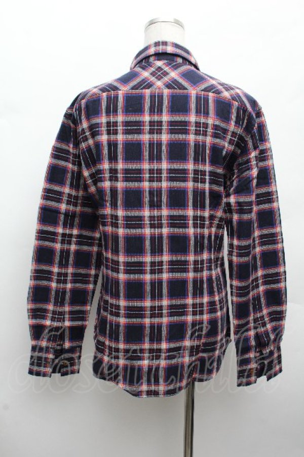 画像3: ヴィヴィアンウエストウッド MAN 中古 / チェックコットンシャツ 44 紺  S-26-03-15-033-bl-AS-ZS (3)