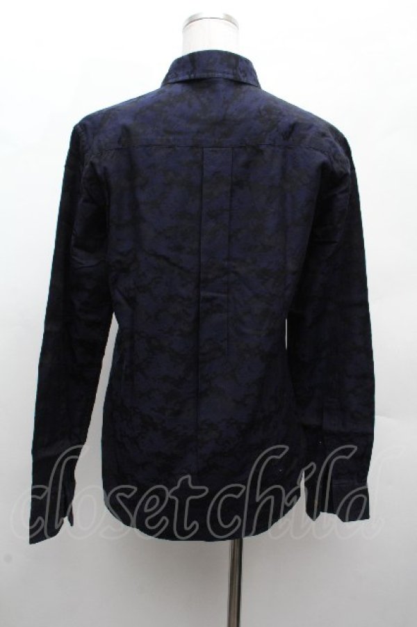 画像4: ヴィヴィアンウエストウッド MAN 中古 / ジャガードブラウス 44 紺ｘ黒  S-26-03-15-034-to-AS-ZS (4)