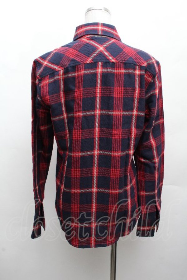 画像3: ヴィヴィアンウエストウッド MAN 中古 / チェックコットンシャツ 44 赤ｘ紺  S-26-03-15-035-bl-AS-ZS (3)