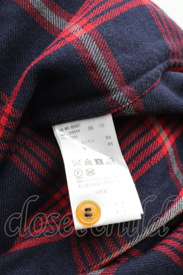 画像7: ヴィヴィアンウエストウッド MAN 中古 / チェックコットンシャツ 44 赤ｘ紺  S-26-03-15-035-bl-AS-ZS (7)