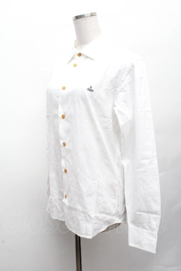 画像2: ヴィヴィアンウエストウッド MAN 中古 / ジャガードブラウス 44 白  S-26-03-15-036-to-AS-ZS (2)