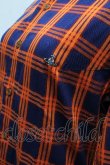 画像4: ヴィヴィアンウエストウッド MAN 中古 / チェック7分シャツ 44 紺ｘオレンジ  S-26-03-15-037-bl-AS-ZS (4)