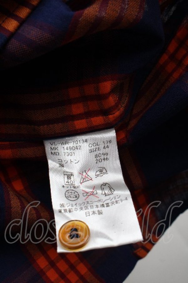 画像6: ヴィヴィアンウエストウッド MAN 中古 / チェック7分シャツ 44 紺ｘオレンジ  S-26-03-15-037-bl-AS-ZS (6)