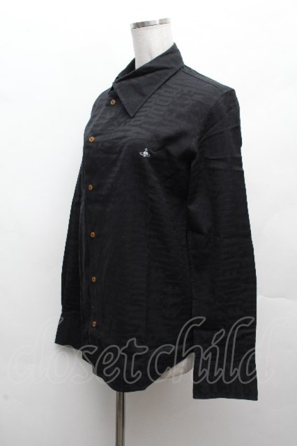 画像3: ヴィヴィアンウエストウッド MAN 中古 / ロゴジャガードシャツ 44 黒  S-26-03-15-038-bl-AS-ZS (3)