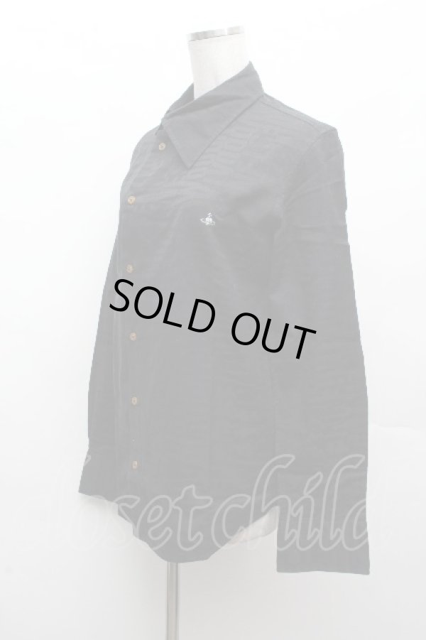 画像3: ヴィヴィアンウエストウッド MAN 中古 / ロゴジャガードシャツ 44 黒  S-26-03-15-038-bl-AS-ZS (3)