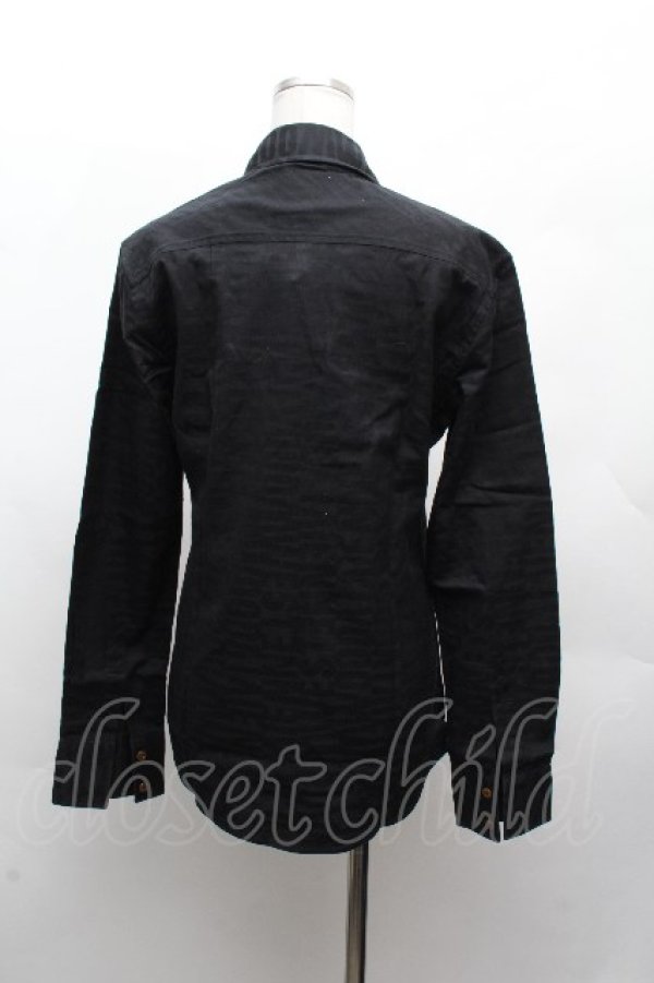 画像4: ヴィヴィアンウエストウッド MAN 中古 / ロゴジャガードシャツ 44 黒  S-26-03-15-038-bl-AS-ZS (4)