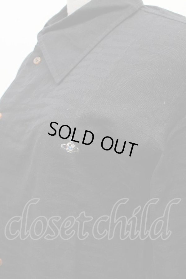 画像5: ヴィヴィアンウエストウッド MAN 中古 / ロゴジャガードシャツ 44 黒  S-26-03-15-038-bl-AS-ZS (5)