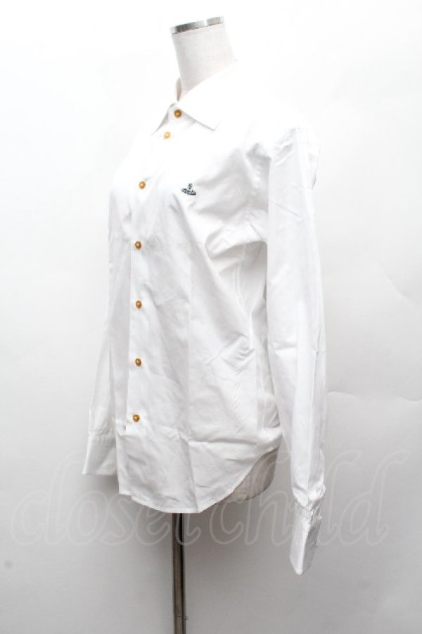 画像2: ヴィヴィアンウエストウッド MAN 中古 / オーブ刺繍シャツ 44 白  S-26-03-15-039-bl-AS-ZS (2)