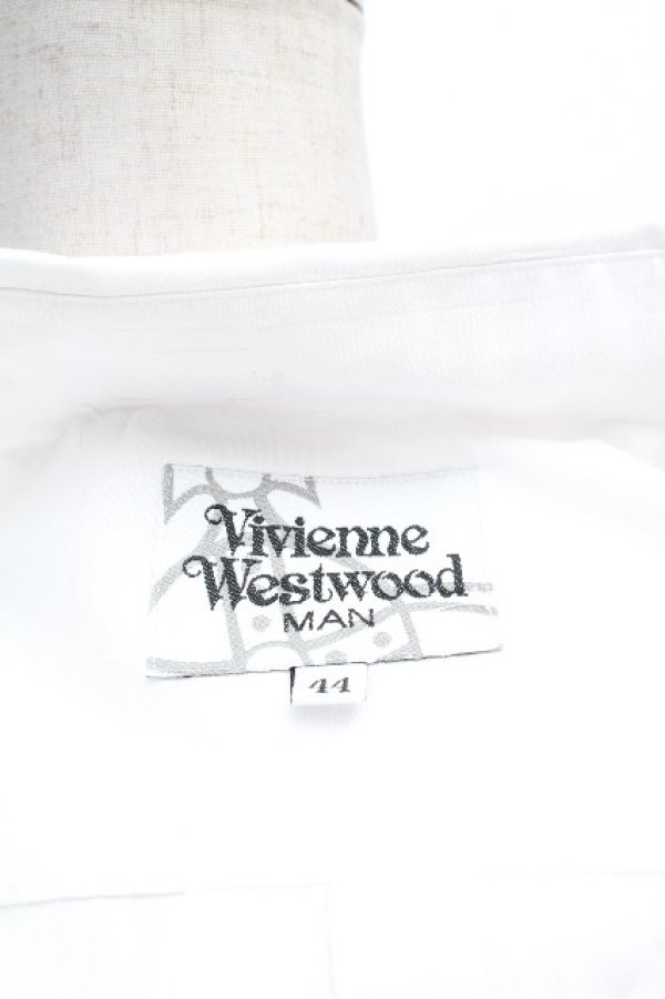 画像5: ヴィヴィアンウエストウッド MAN 中古 / オーブ刺繍シャツ 44 白  S-26-03-15-039-bl-AS-ZS (5)