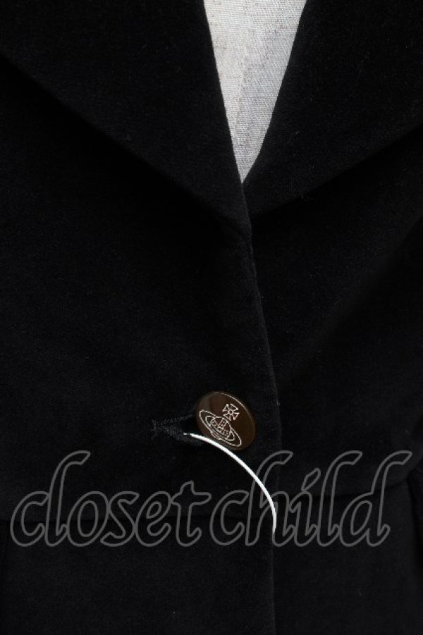画像2: ヴィヴィアンウエストウッド 中古 / 別珍ラブジャケット 3 黒  S-26-03-15-040-jc-AS-ZS (2)