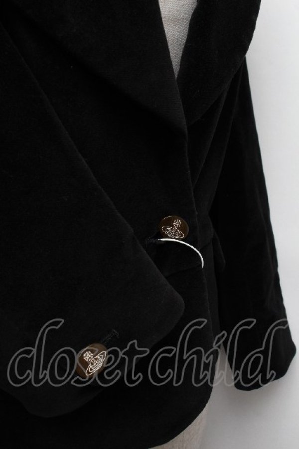 画像4: ヴィヴィアンウエストウッド 中古 / 別珍ラブジャケット 3 黒  S-26-03-15-040-jc-AS-ZS (4)