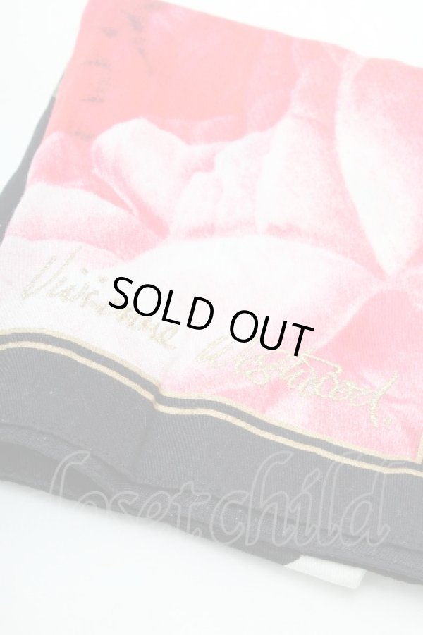 画像3: ヴィヴィアンウエストウッド 中古 / ローズプリントハンカチ  黒ｘピンク  S-26-03-15-015-gd-HR-ZS (3)