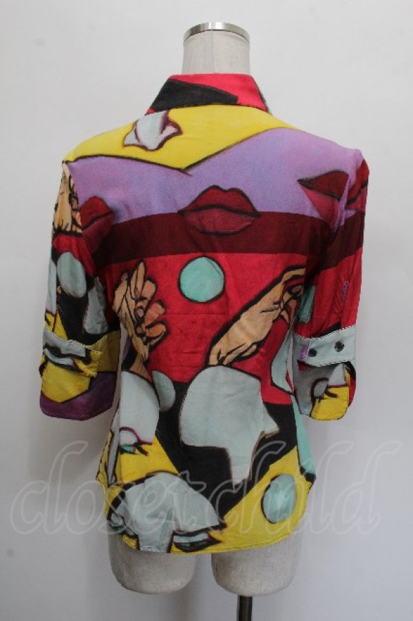 画像4: ヴィヴィアンウエストウッド 中古 / 総柄ブラウス S マルチ  S-26-03-22-019-bl-AS-ZS (4)