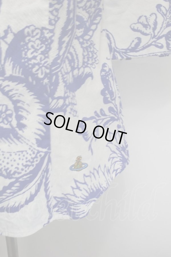 画像3: ヴィヴィアンウエストウッド 中古 //ポメグラネートラブシャツ 42 白ｘ青  S-26-03-22-020-bl-SZ-ZS (3)