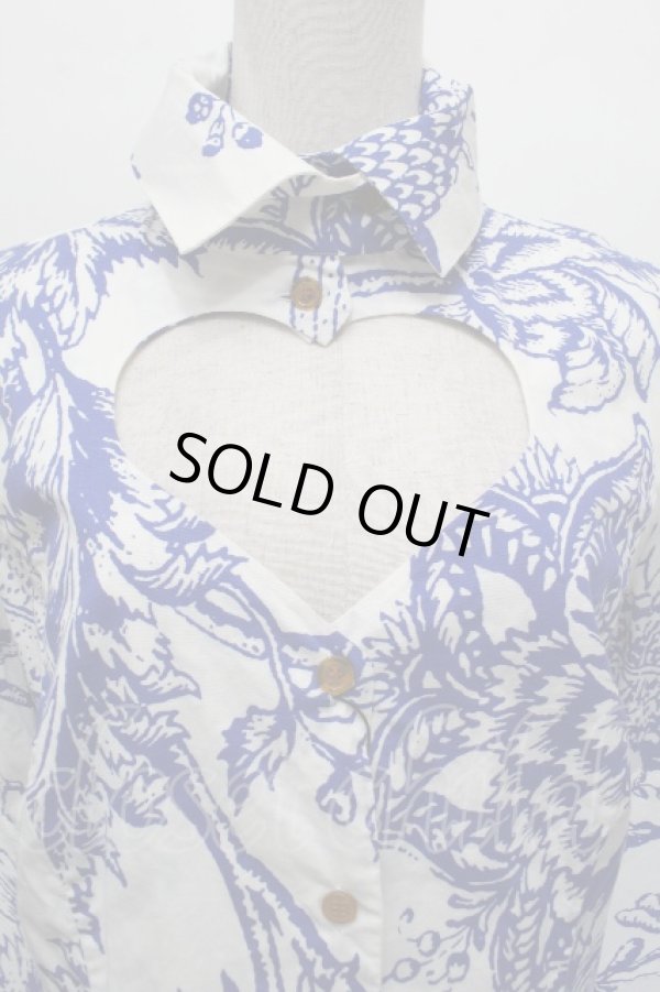 画像5: ヴィヴィアンウエストウッド 中古 //ポメグラネートラブシャツ 42 白ｘ青  S-26-03-22-020-bl-SZ-ZS (5)